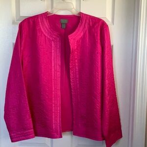 Chico’s Fuchsia Sz 3 Open Front Jacket